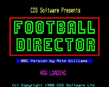 Football Director (1988)(CDS)[h TSTH] screen shot title